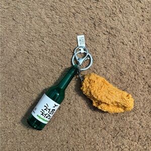 Bling Box Korean Green Bottle and Chicken Keychain 3D from korea cute